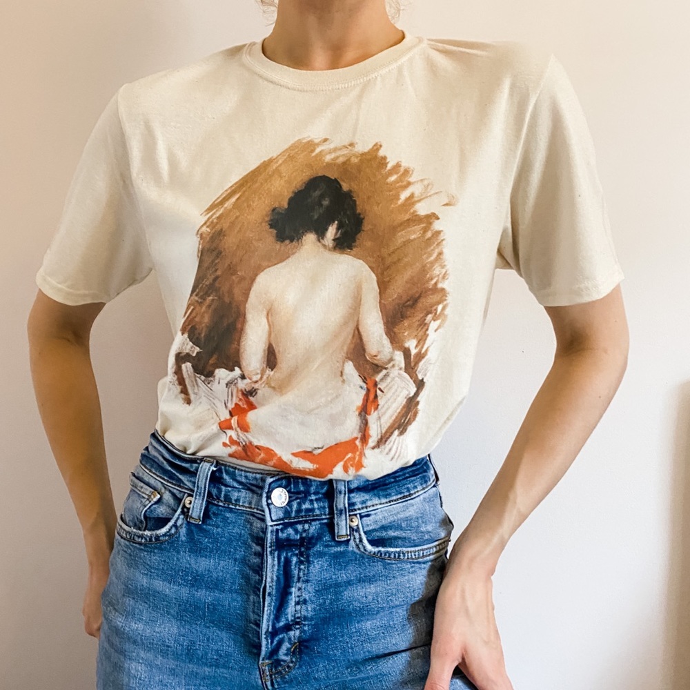 Artistic Cream Short Sleeve Tee